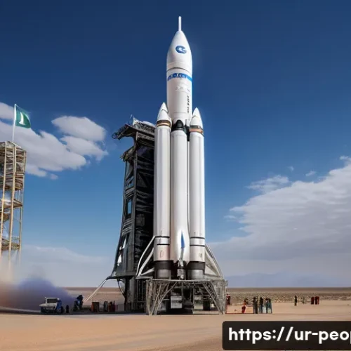 Home 32 제프 베조스 우주 여행 Blue Origin - A detailed, hyper-realistic depiction of Blue Origin's New Shepard rocket launching from a desert la...
