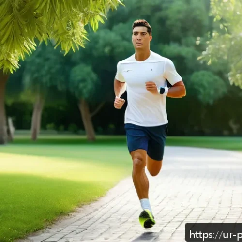 Home 31 크리스티아누 호날두 건강 관리 - A professional male athlete resembling Cristiano Ronaldo engaging in active recovery exercises by wa...